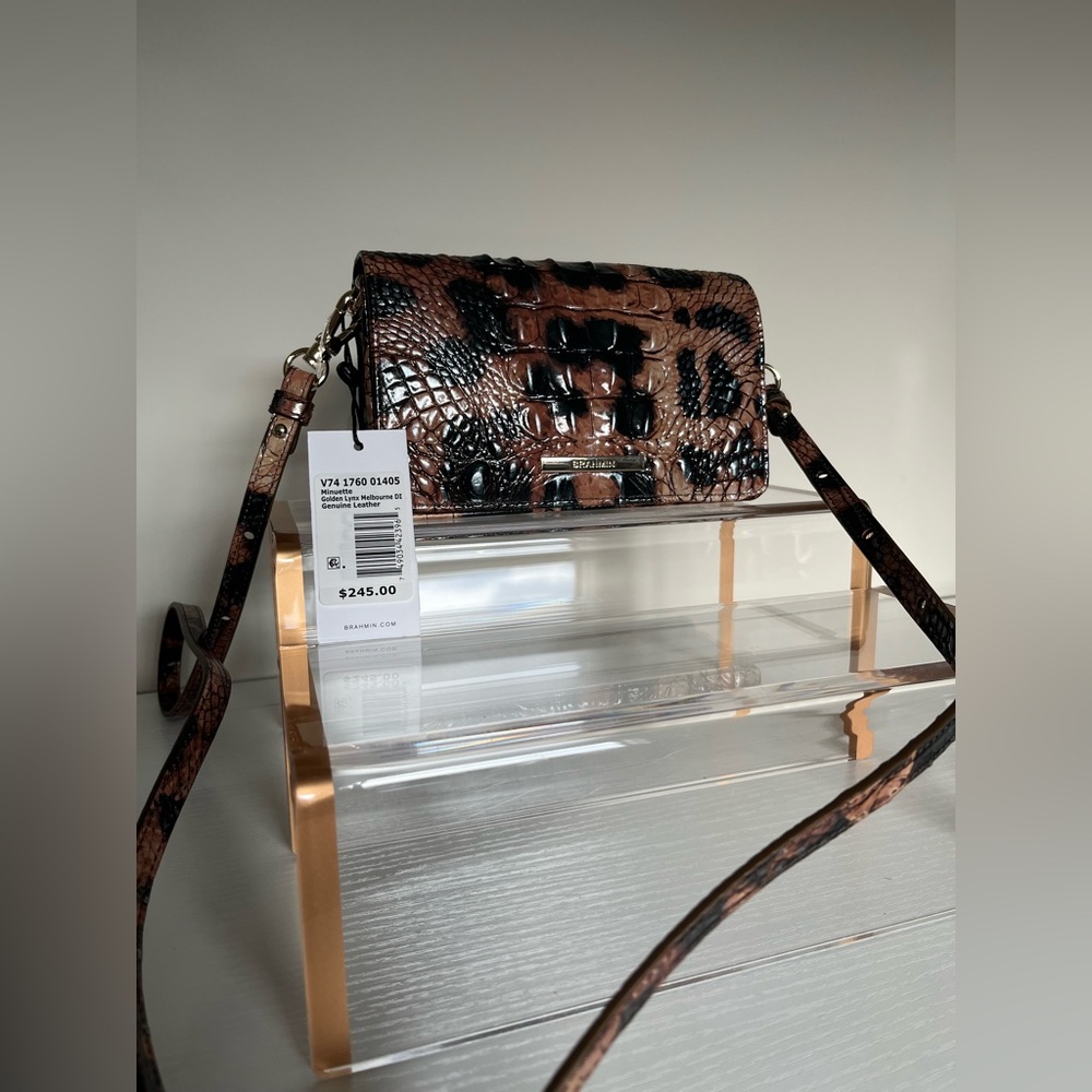 NWT Brahmin - Mini Dux Crossbody Golden Lynx Melbourne Leather - Picture 12 of 13